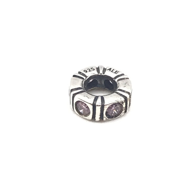 Pandora Pink CZ Trinity Spacer Charm - Picture 5 of 6